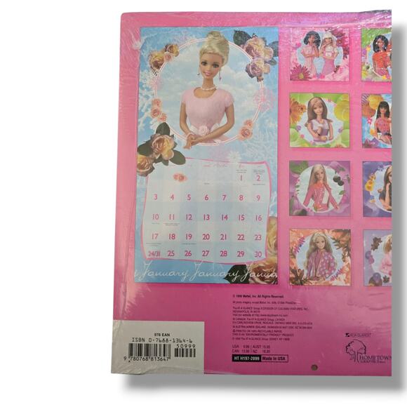 Vintage Barbie 1999 16-Month Calendar – Sealed Collectible, Mattel Retro Art - Picture 3 of 5